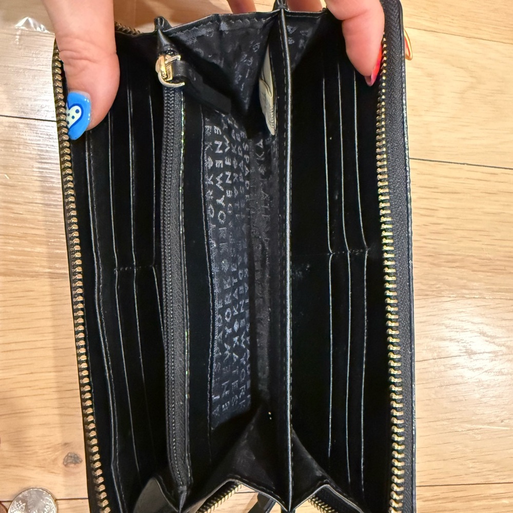 Kate Spade Black Wallet with Gold and Pink Accents - Picture 2 of 3